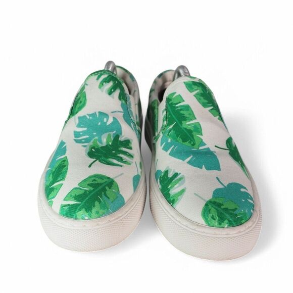 J. Crew Road Trip Tropical Leaves Print Slip-on Casual Sneakers AY567 Women's 5 - Picture 3 of 10